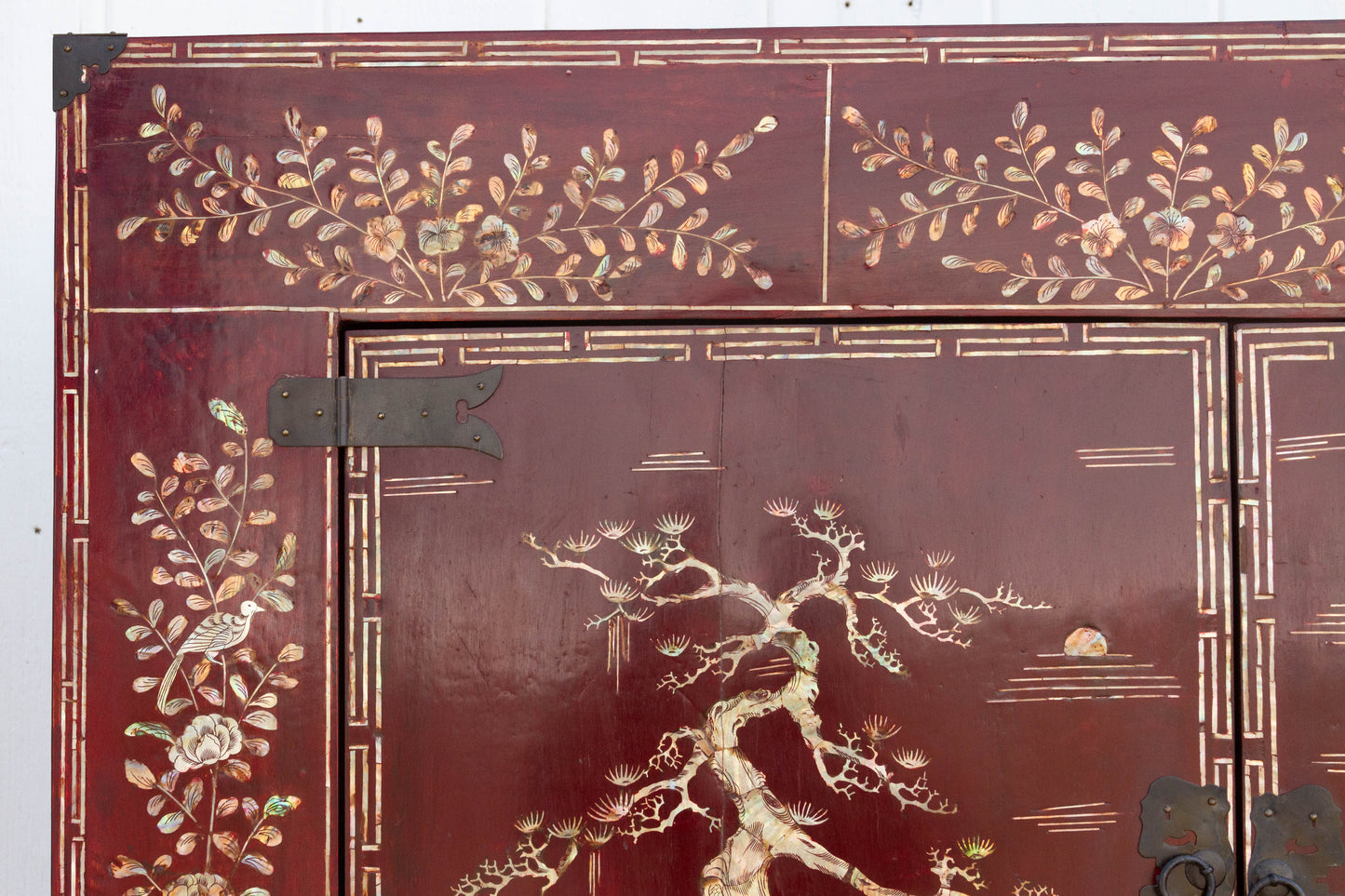 Rare Vintage Mother of Pearl Mid Century Tall Cabinet