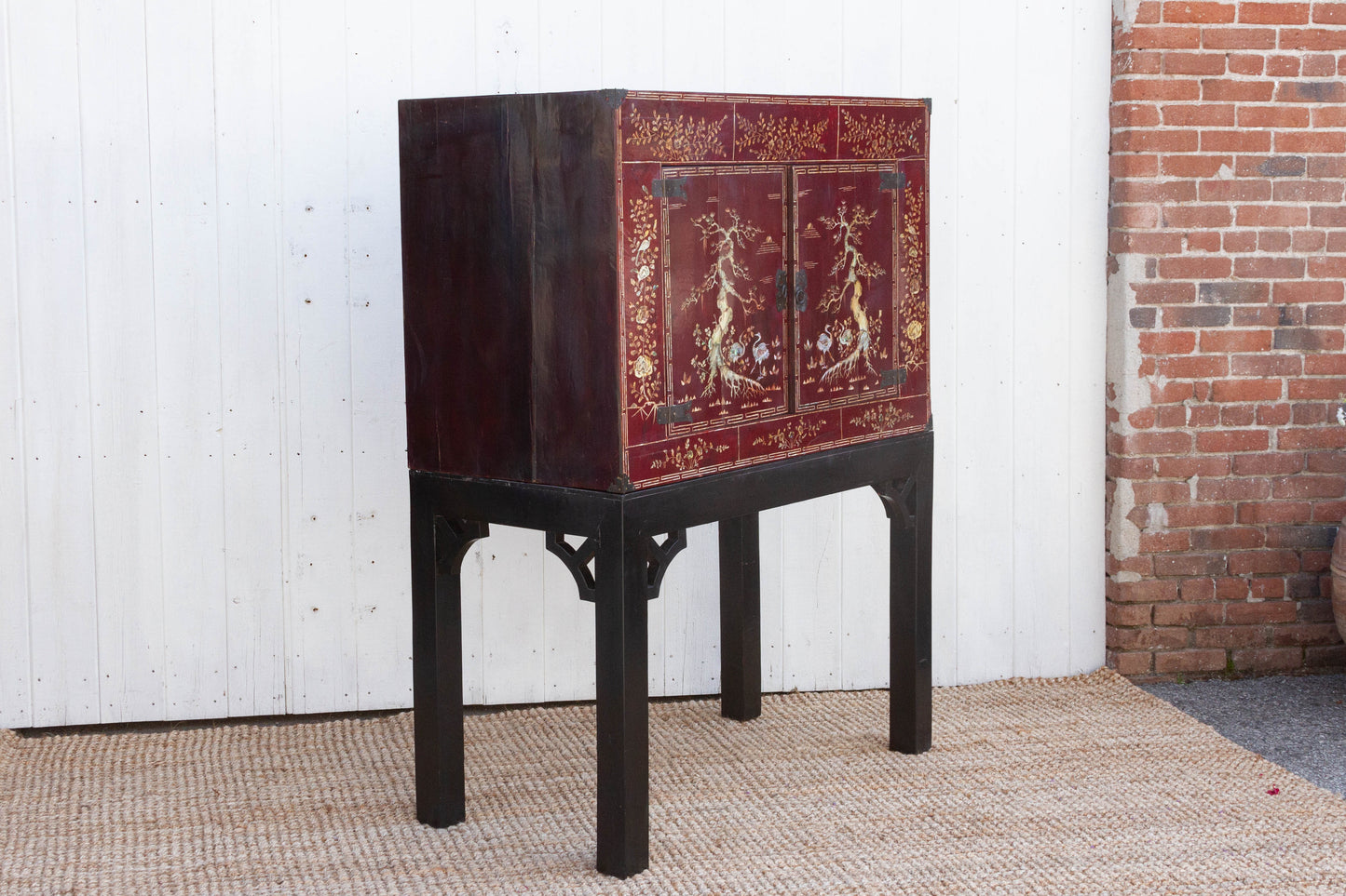 Rare Vintage Mother of Pearl Mid Century Tall Cabinet
