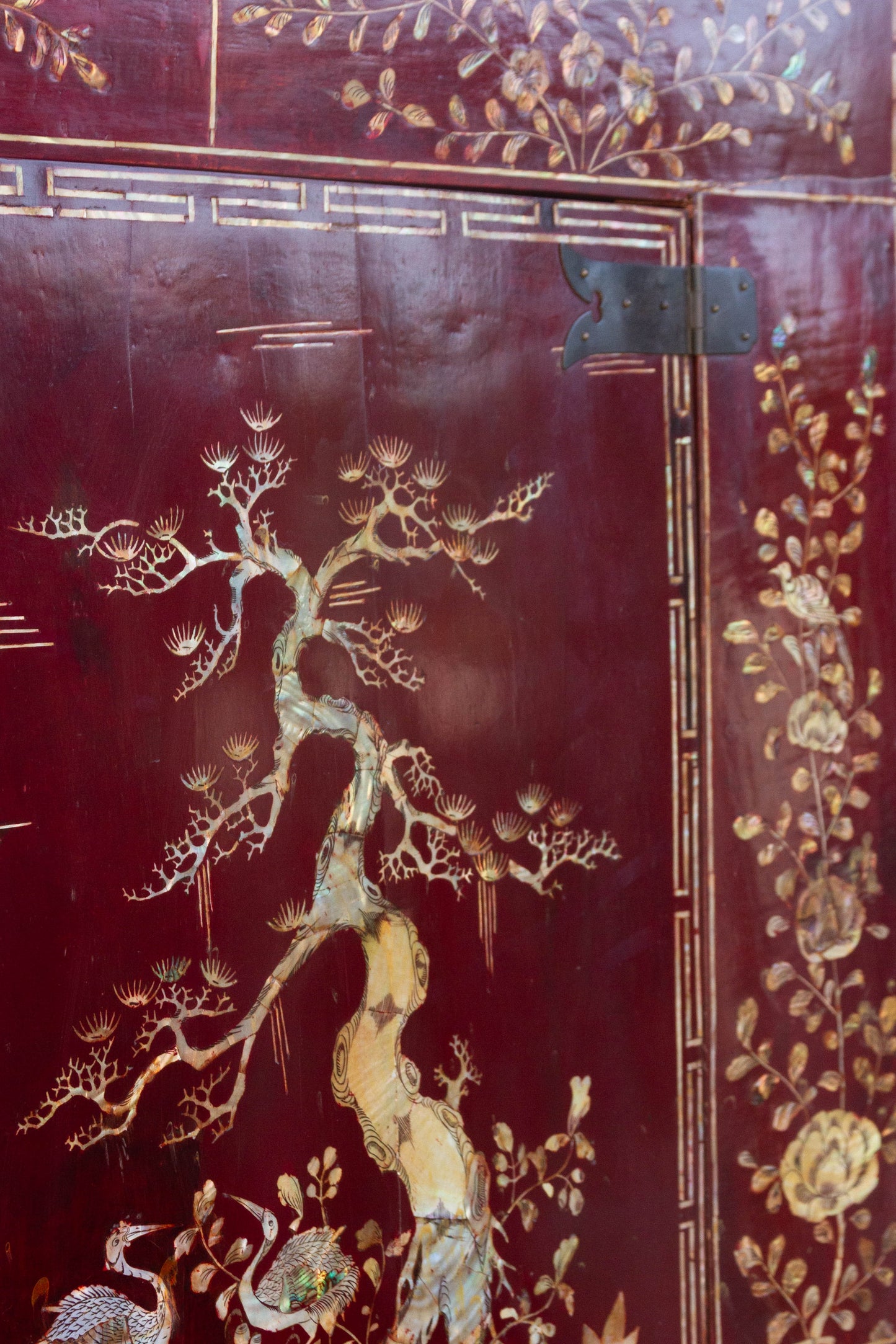 Rare Vintage Mother of Pearl Mid Century Tall Cabinet