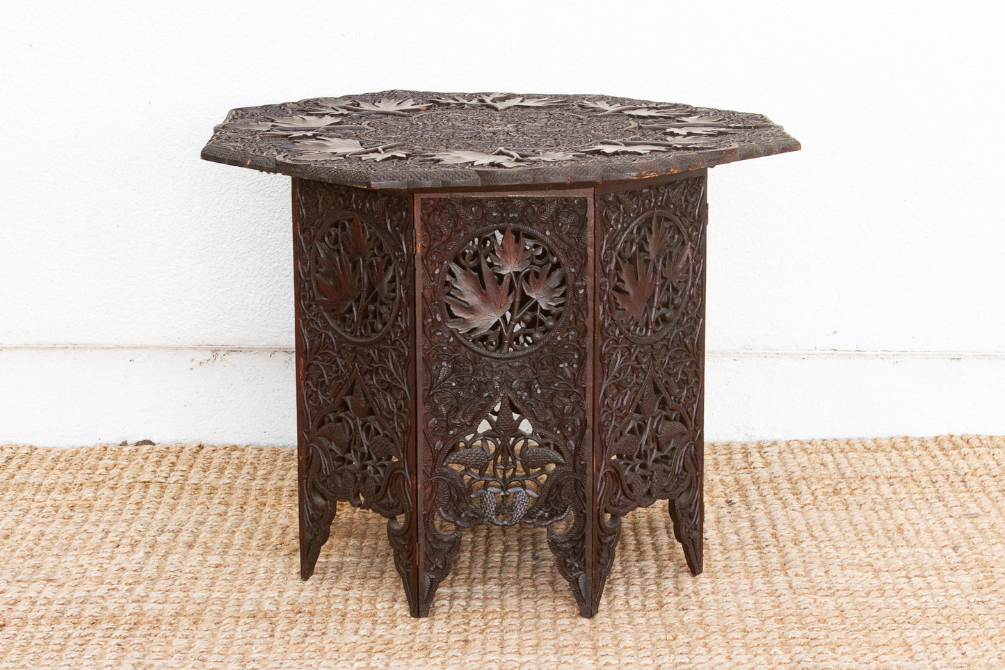 Rare Antique Hand-Carved Kashmiri Coffee Table