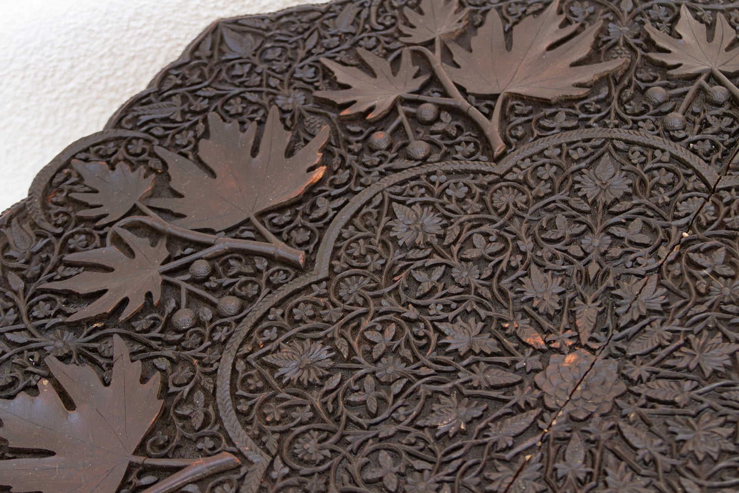 Rare Antique Hand-Carved Kashmiri Coffee Table