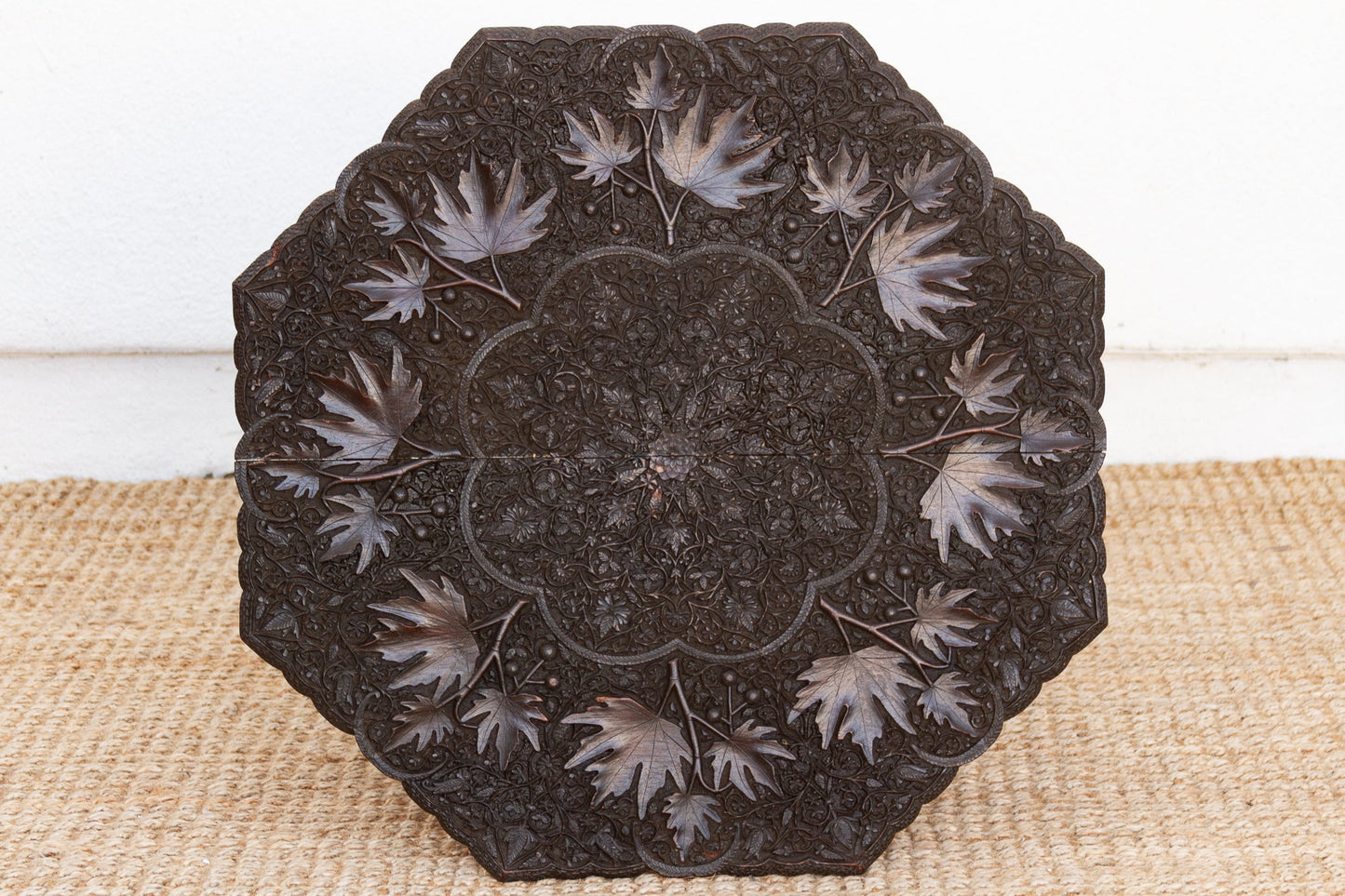 Rare Antique Hand-Carved Kashmiri Coffee Table