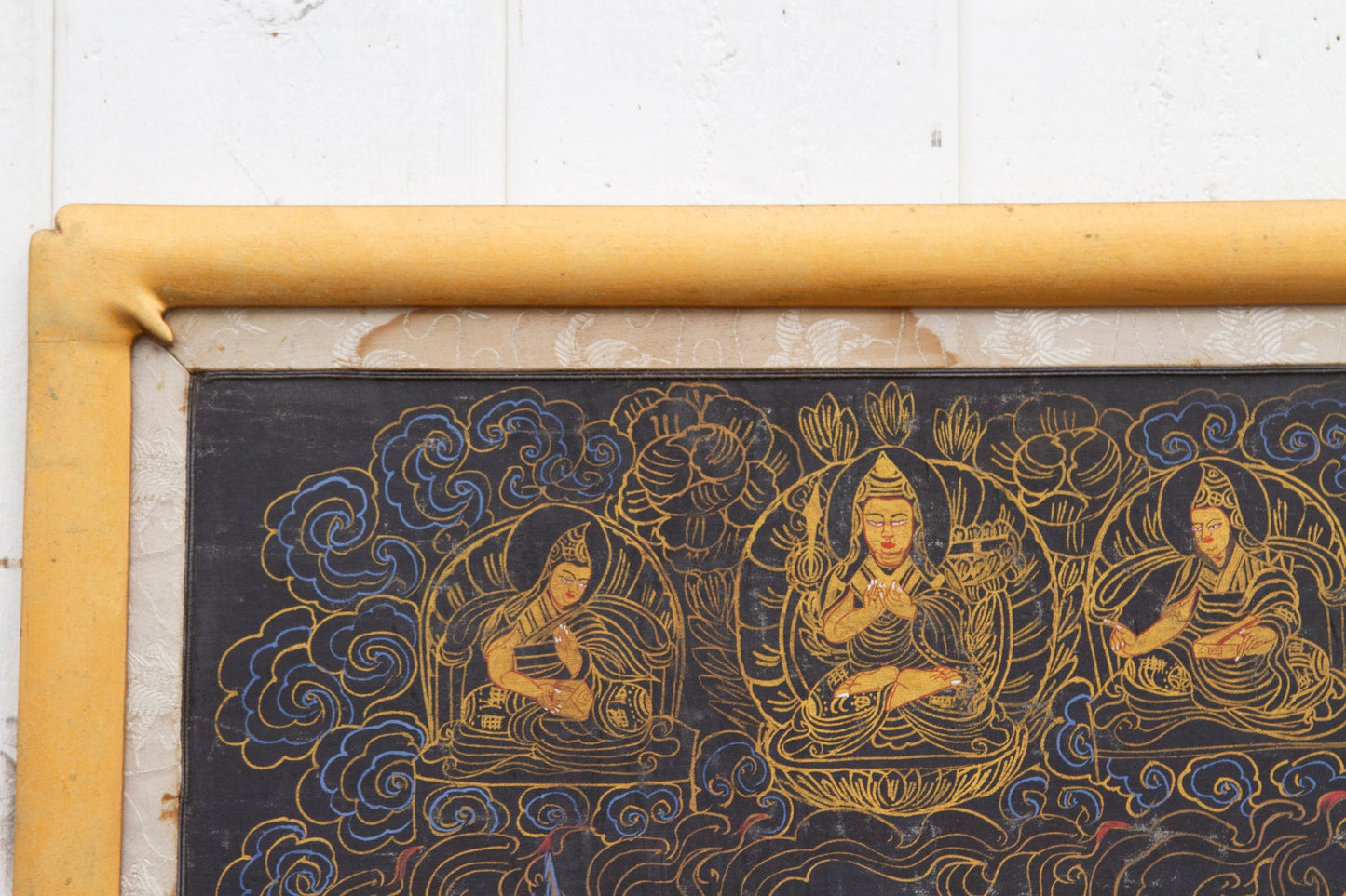 Framed Antique Tibetan Buddhist Thang Ka