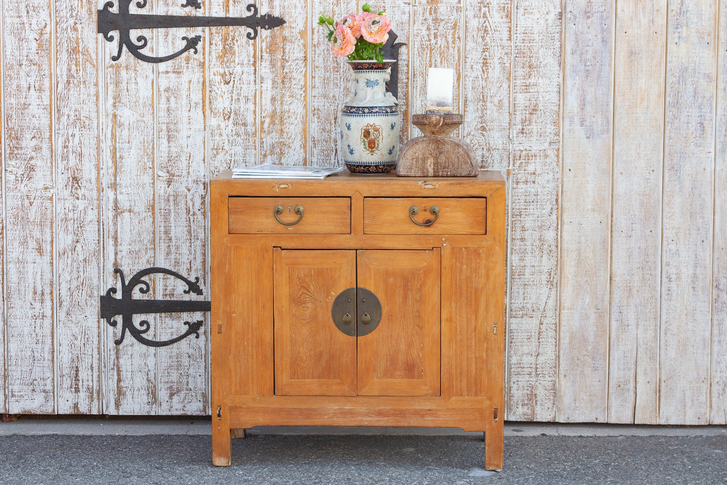 Charming Antique Chinese Farmhouse Buffet Cabinet