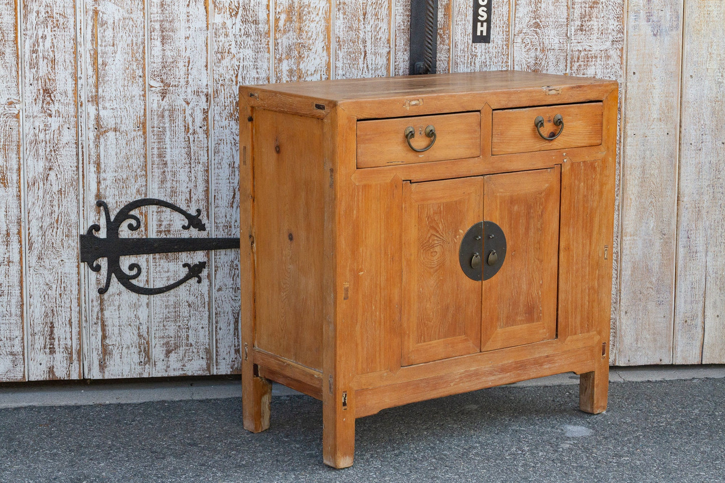Charming Antique Chinese Farmhouse Buffet Cabinet