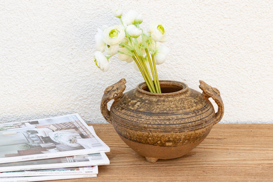 Vintage Chinese Jar with Large Handles