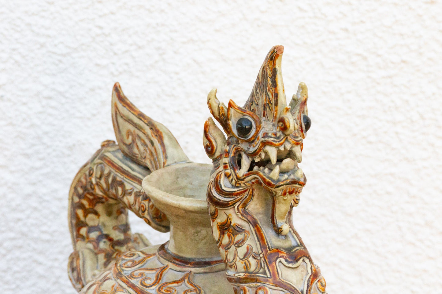 Antique Thai Dragon Motif Pot