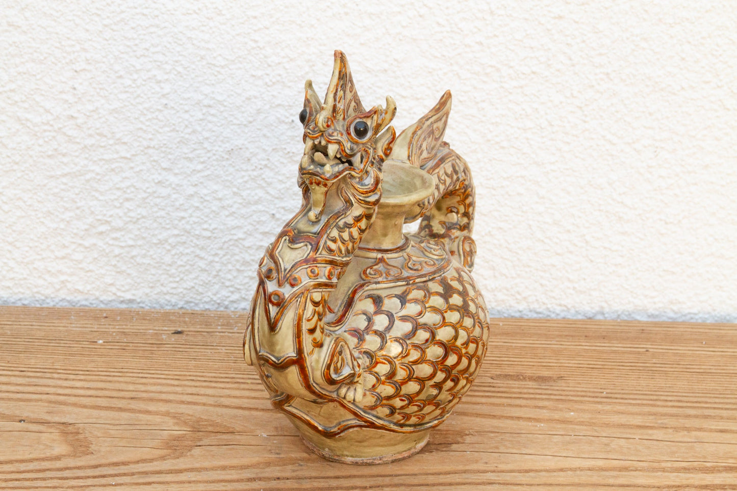 Antique Thai Dragon Motif Pot