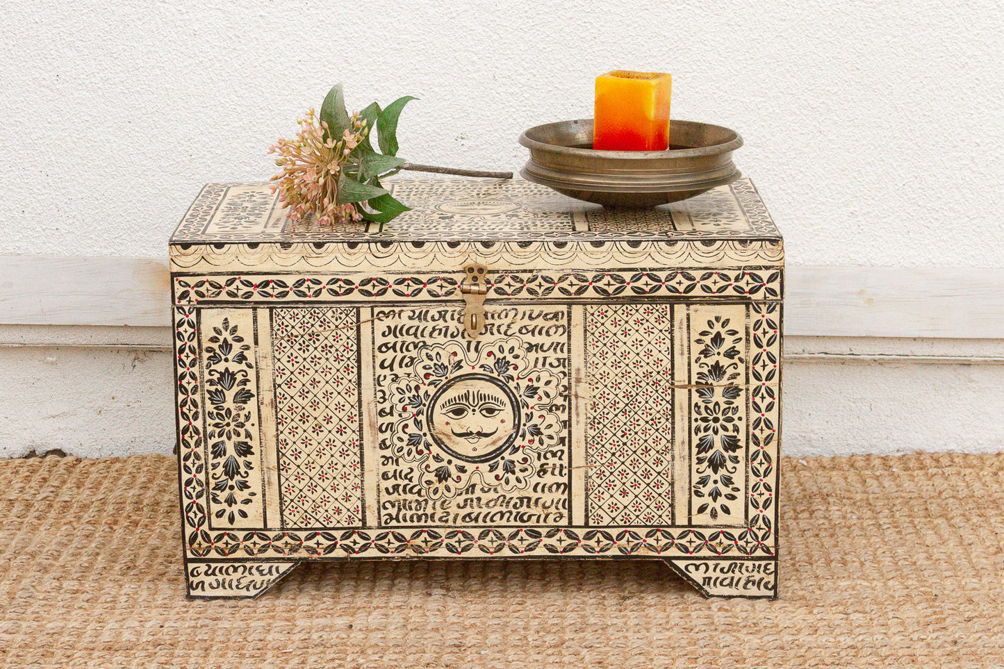 Vintage "Surya" Sun-face Painted Chest