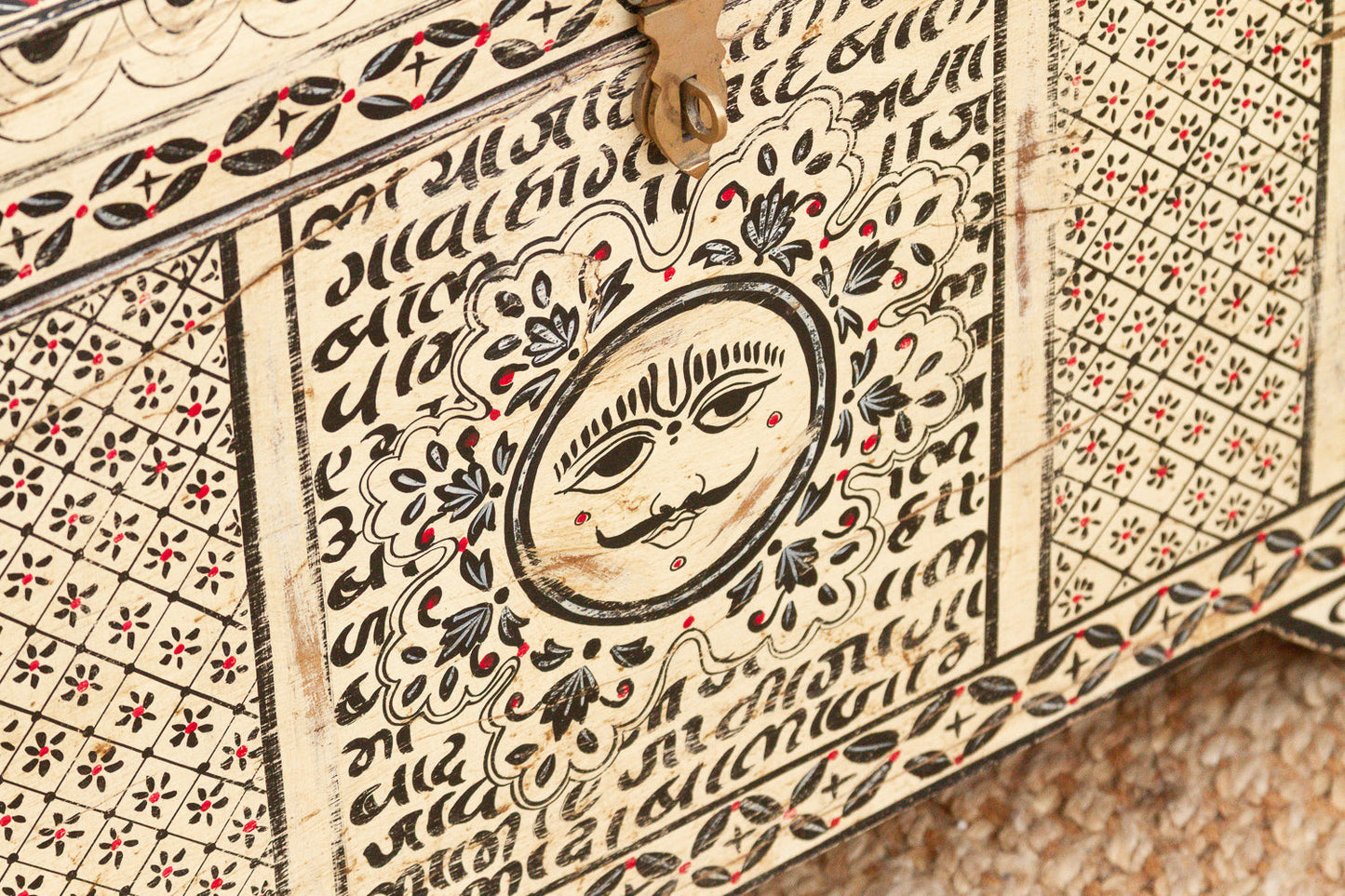 Vintage "Surya" Sun-face Painted Chest