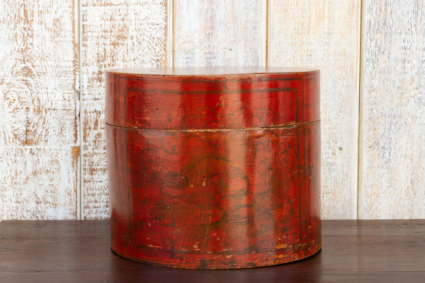 Antique Burmese Shwe Zawa Red Betel Box