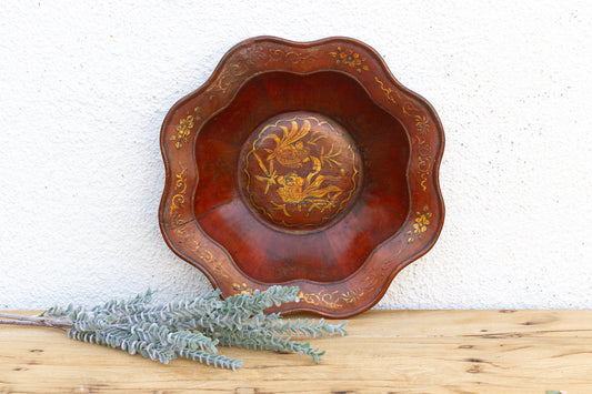 Antique Chinese Gilt Lacquerware Lobed Bowl