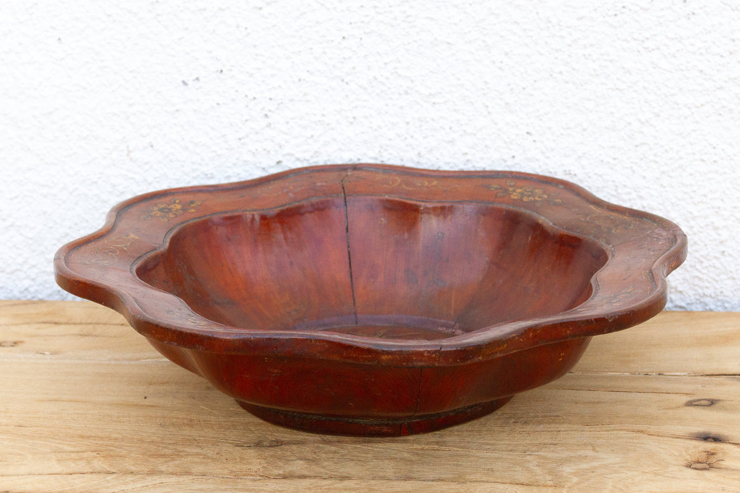 Antique Chinese Gilt Lacquerware Lobed Bowl