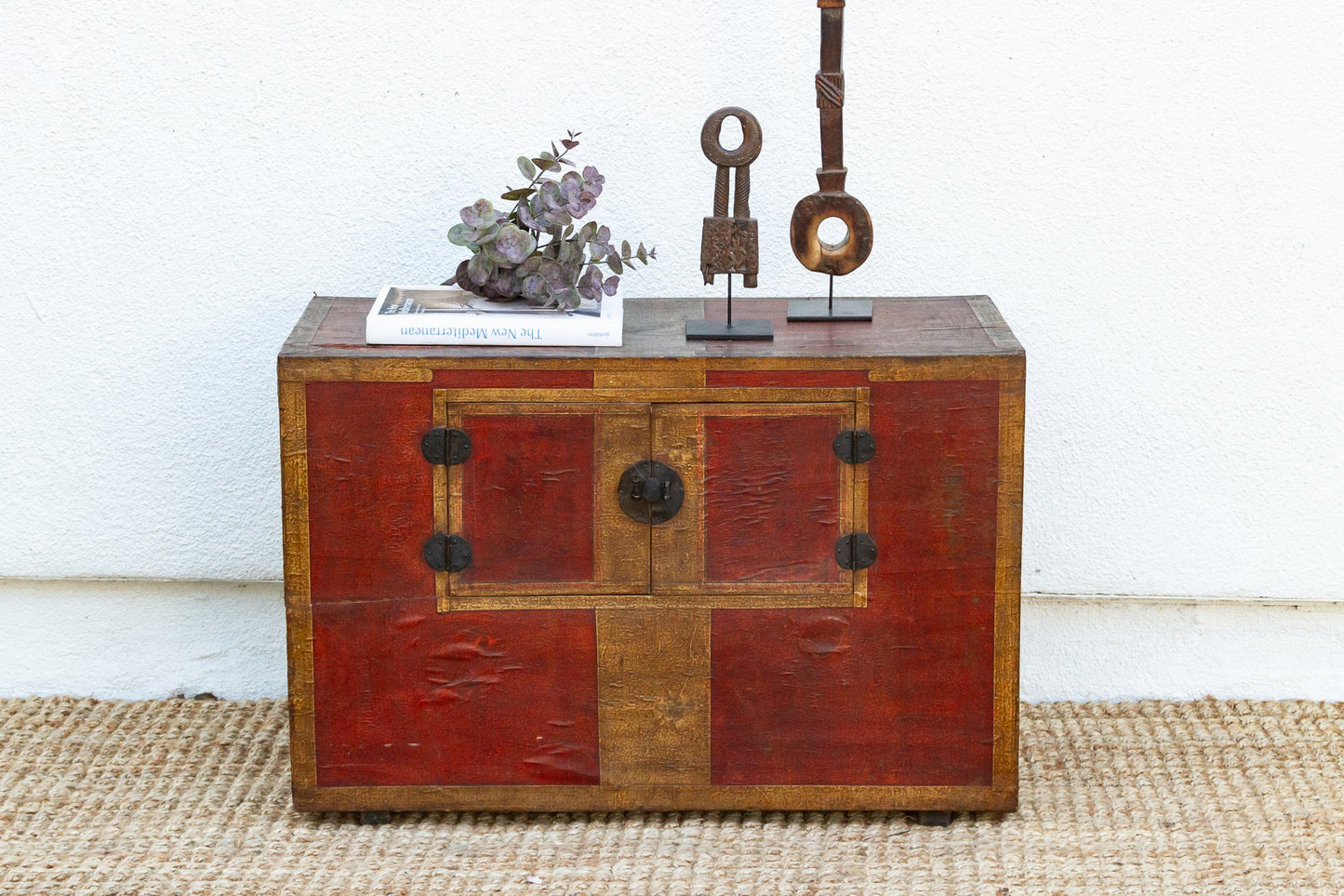 Antique Korean Painted Marriage Chest (Nong)
