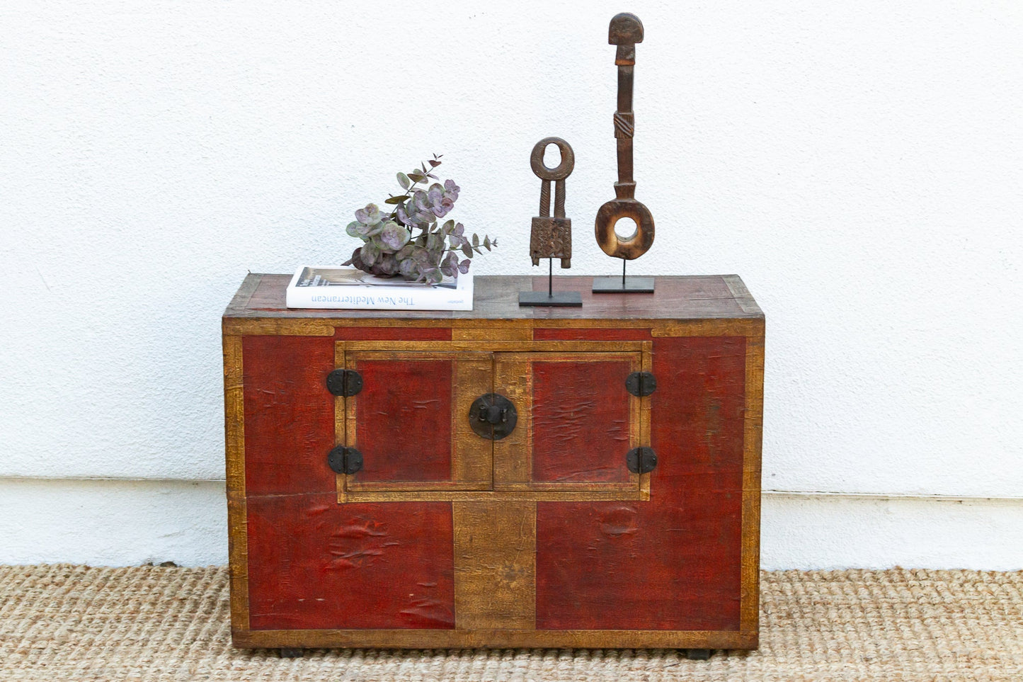 Antique Korean Painted Marriage Chest (Nong)