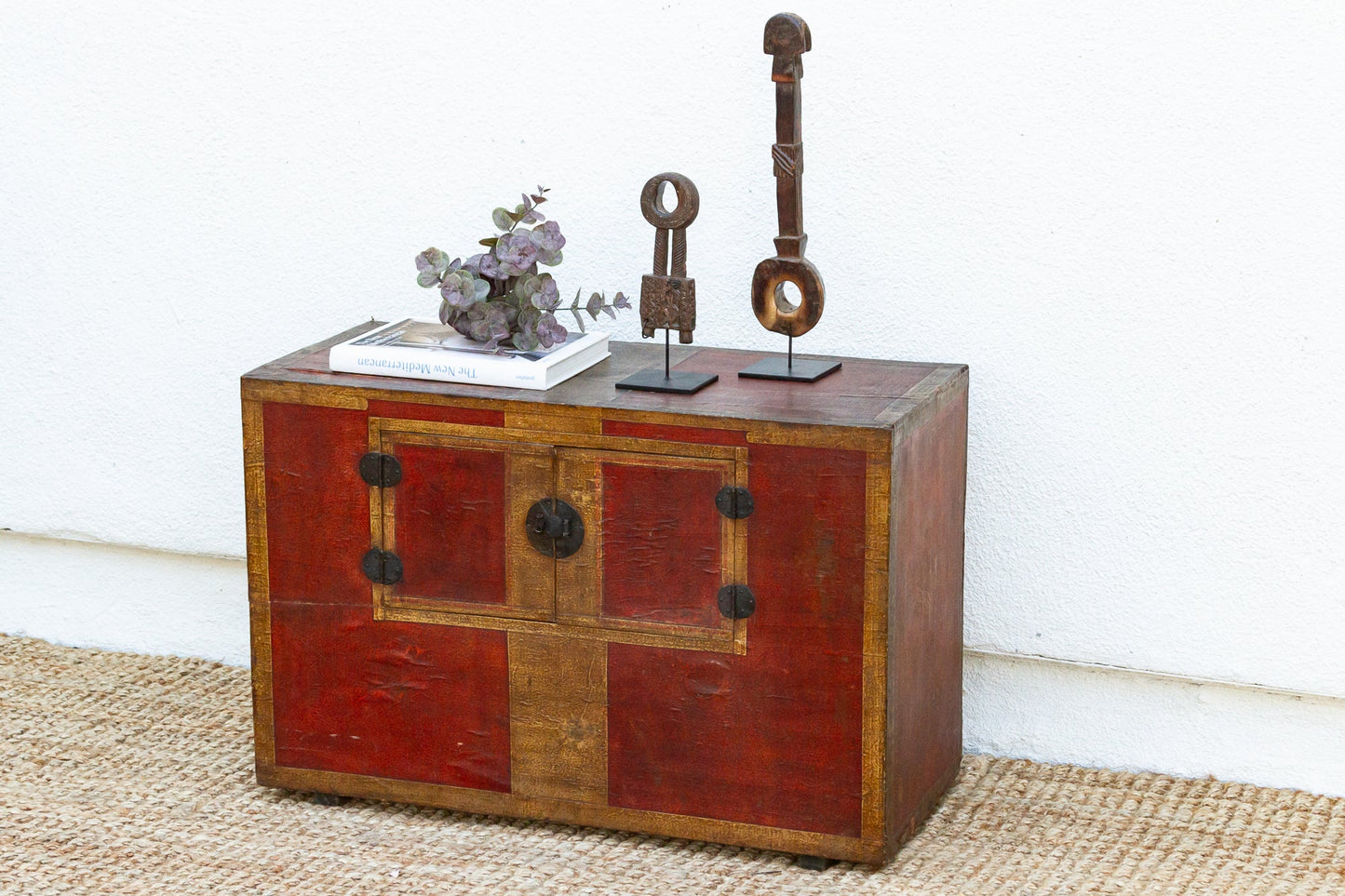 Antique Korean Painted Marriage Chest (Nong)