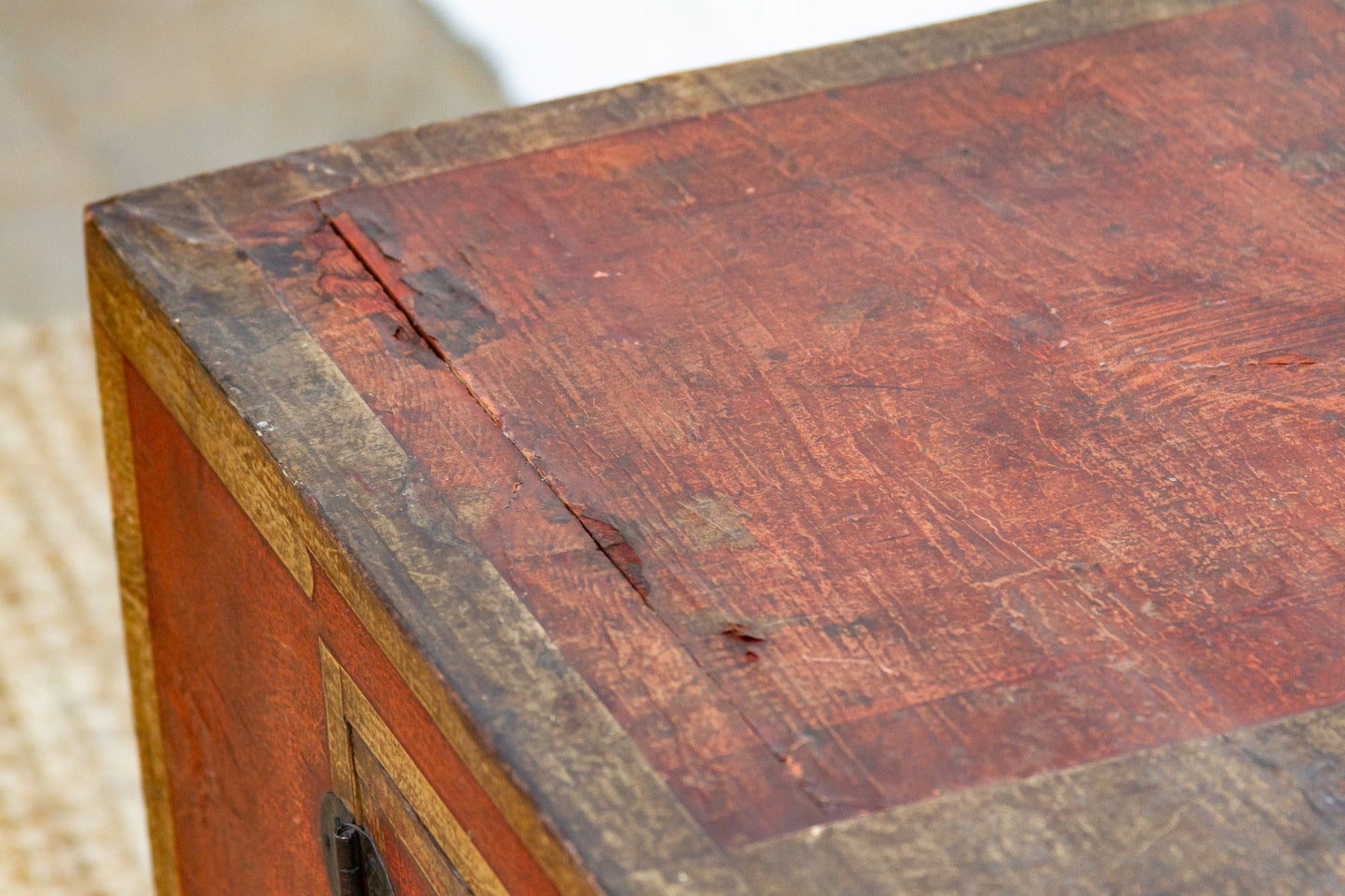 Antique Korean Painted Marriage Chest (Nong)