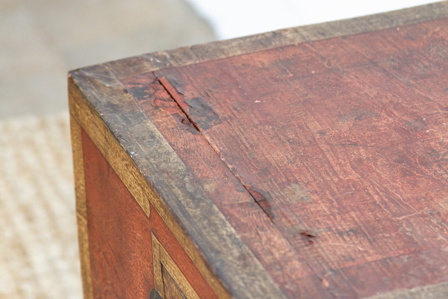 Antique Korean Painted Marriage Chest (Nong)