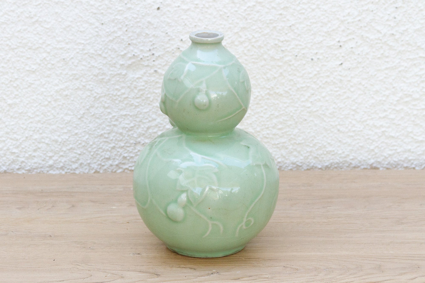 Antique Qing Dynasty Chinese Gourd Celadon Vase