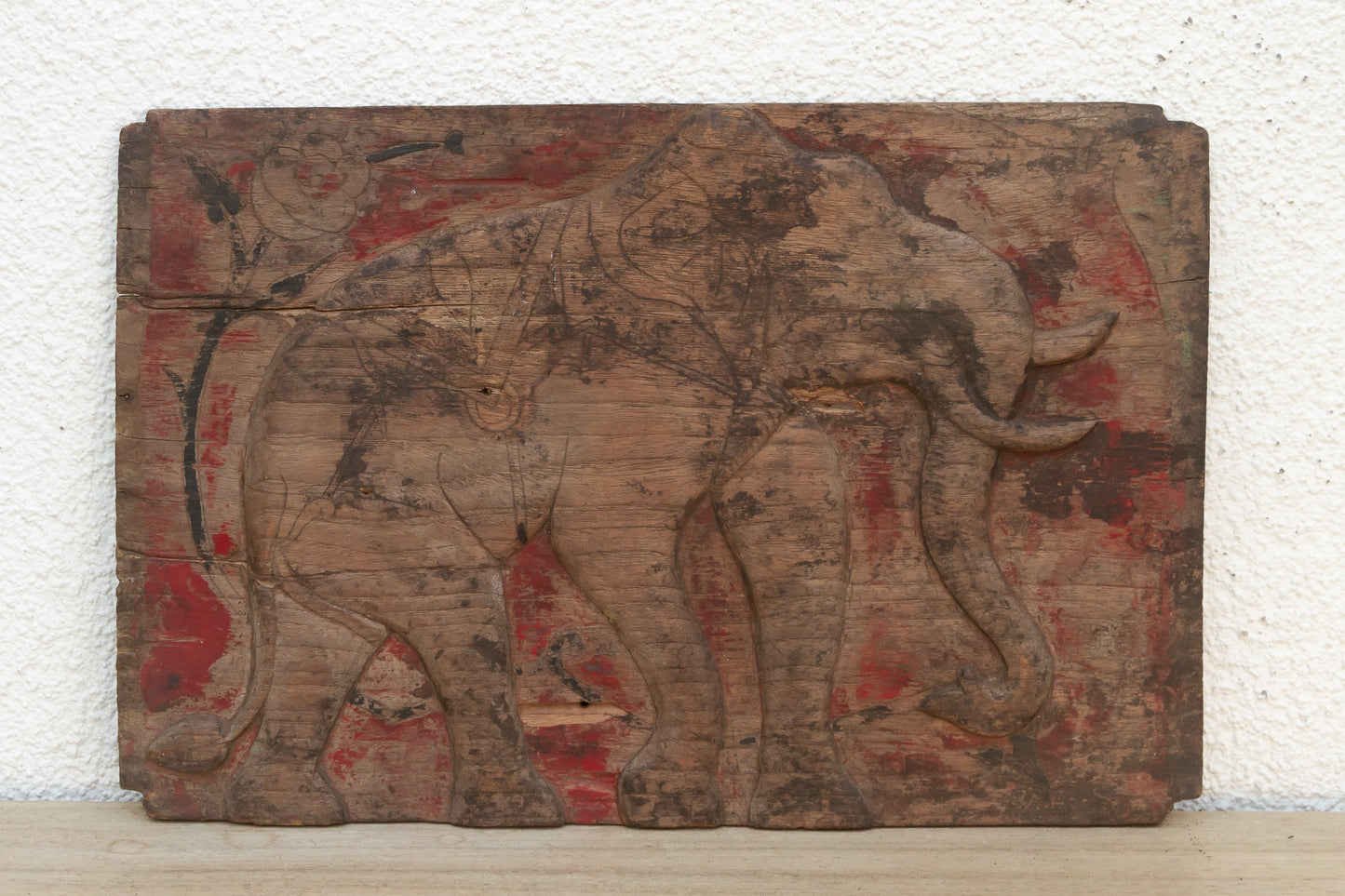 Red & Black Painted Thai Elephant