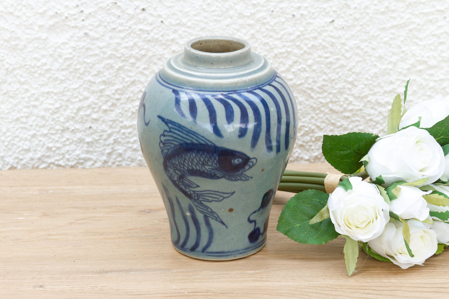 Antique Chinese Fish Motif Jar
