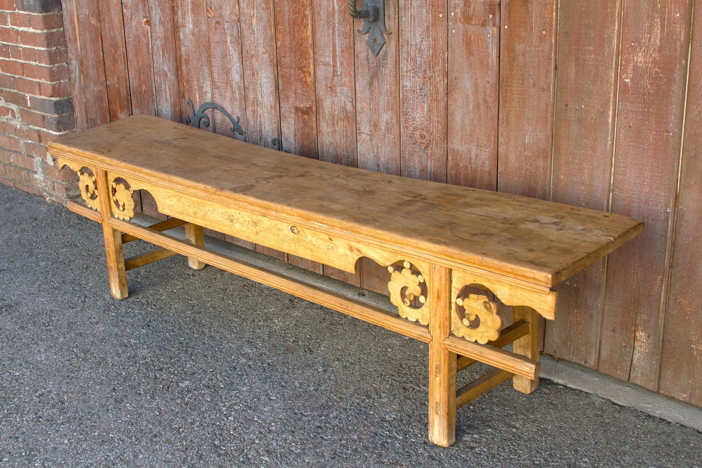 Antique Chinese Provincial Elm Bench