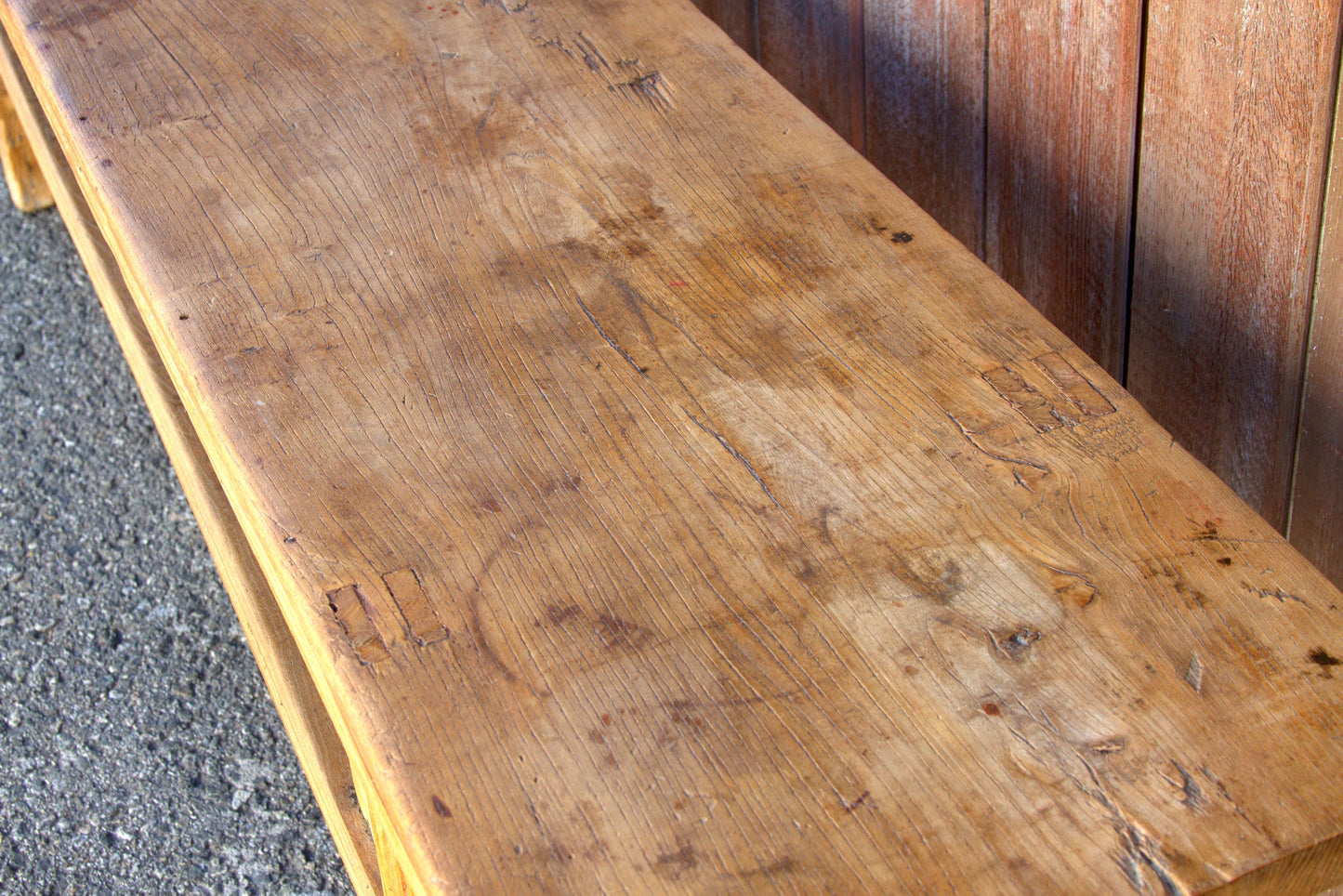 Antique Chinese Provincial Elm Bench