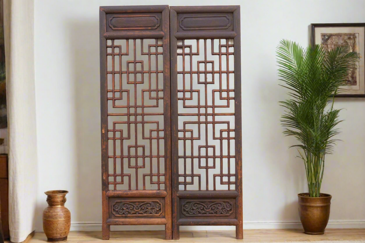 Pair of Antique 18th Century Chinese Door Dividers