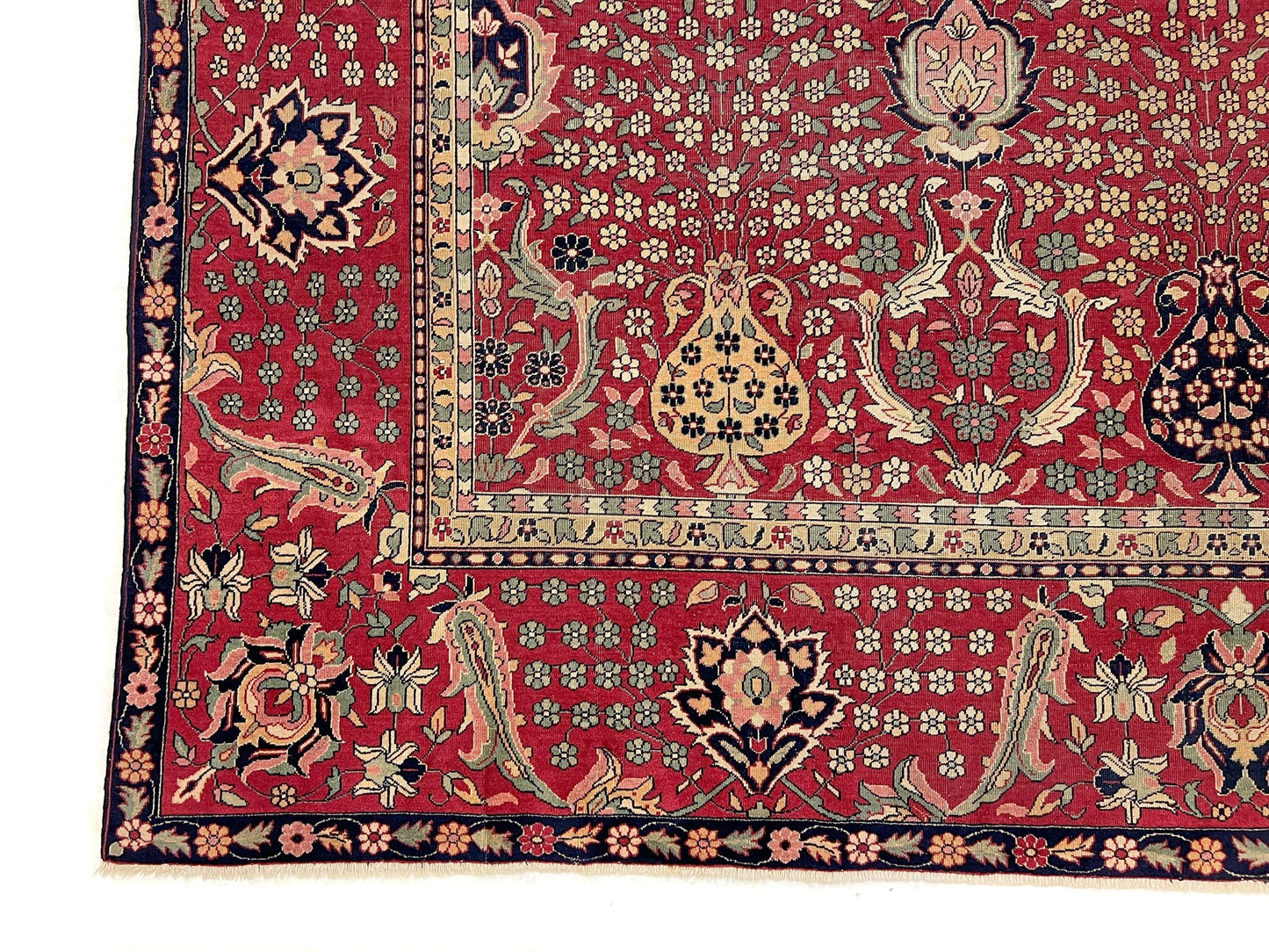 Antique Indian Amritsar Rug - (10'00"x16'02") deep red