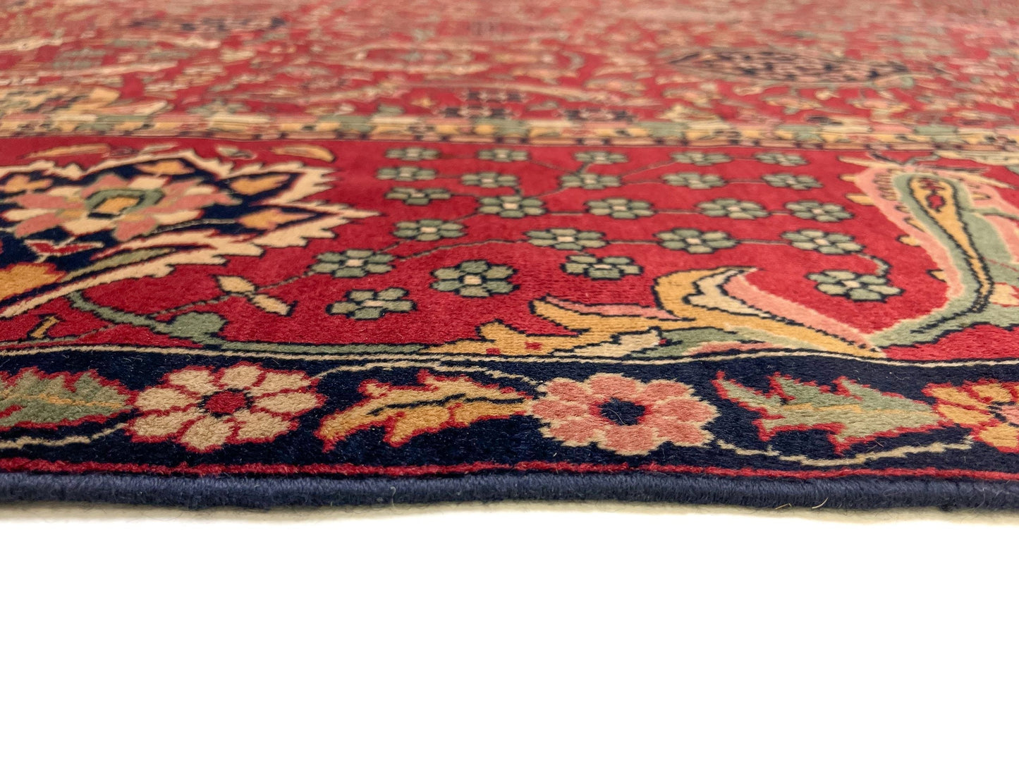 Antique Indian Amritsar Rug - (10'00"x16'02") deep red
