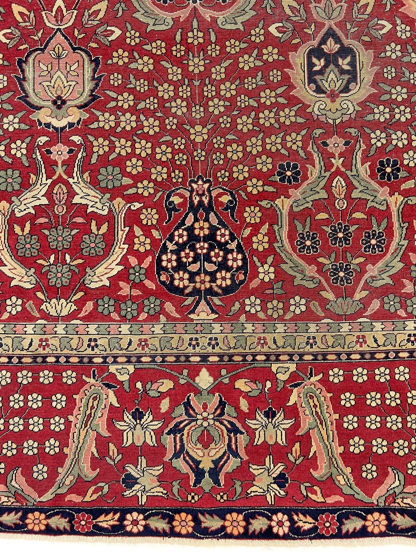 Antique Indian Amritsar Rug - (10'00"x16'02") deep red