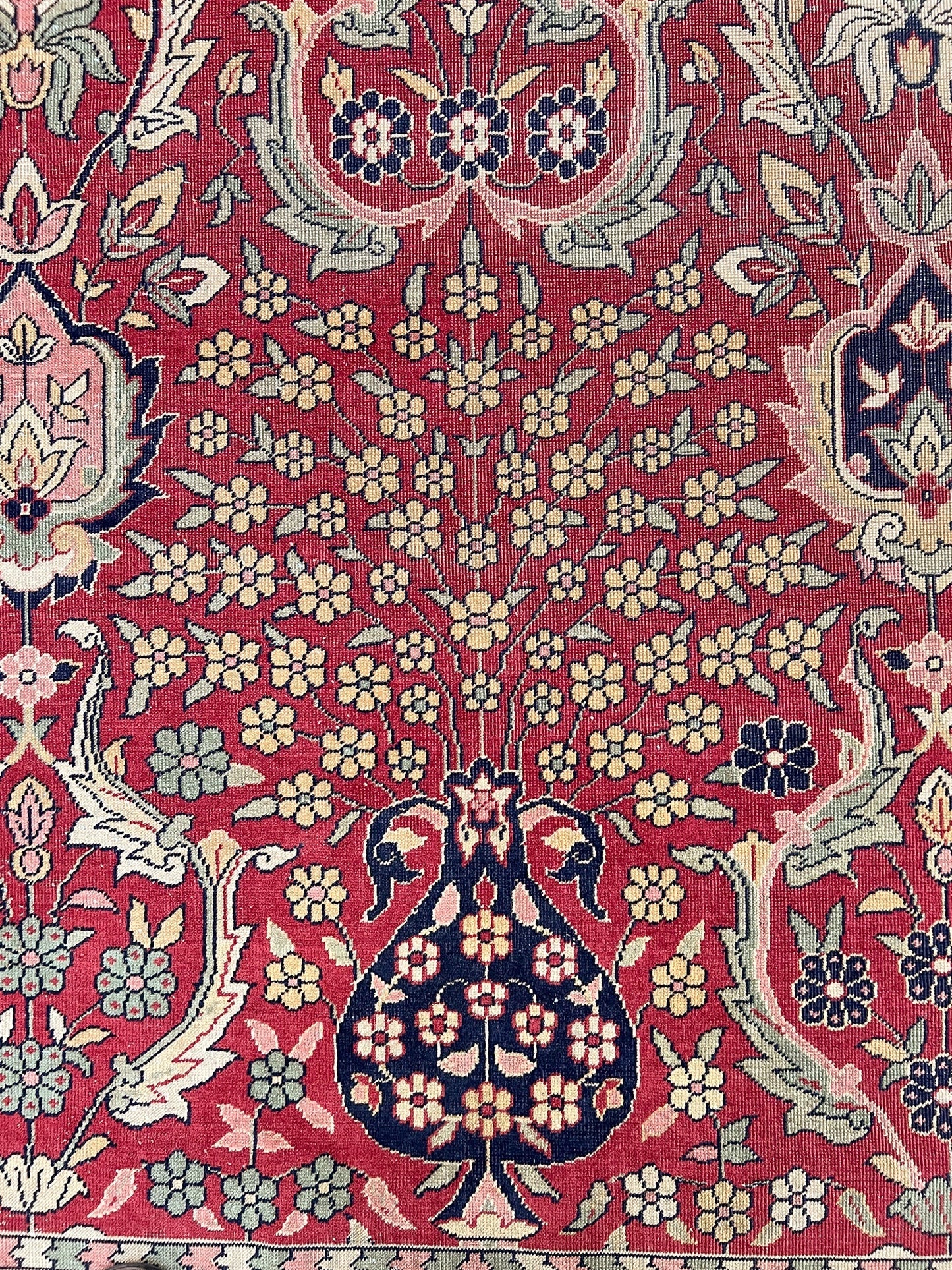 Antique Indian Amritsar Rug - (10'00"x16'02") deep red