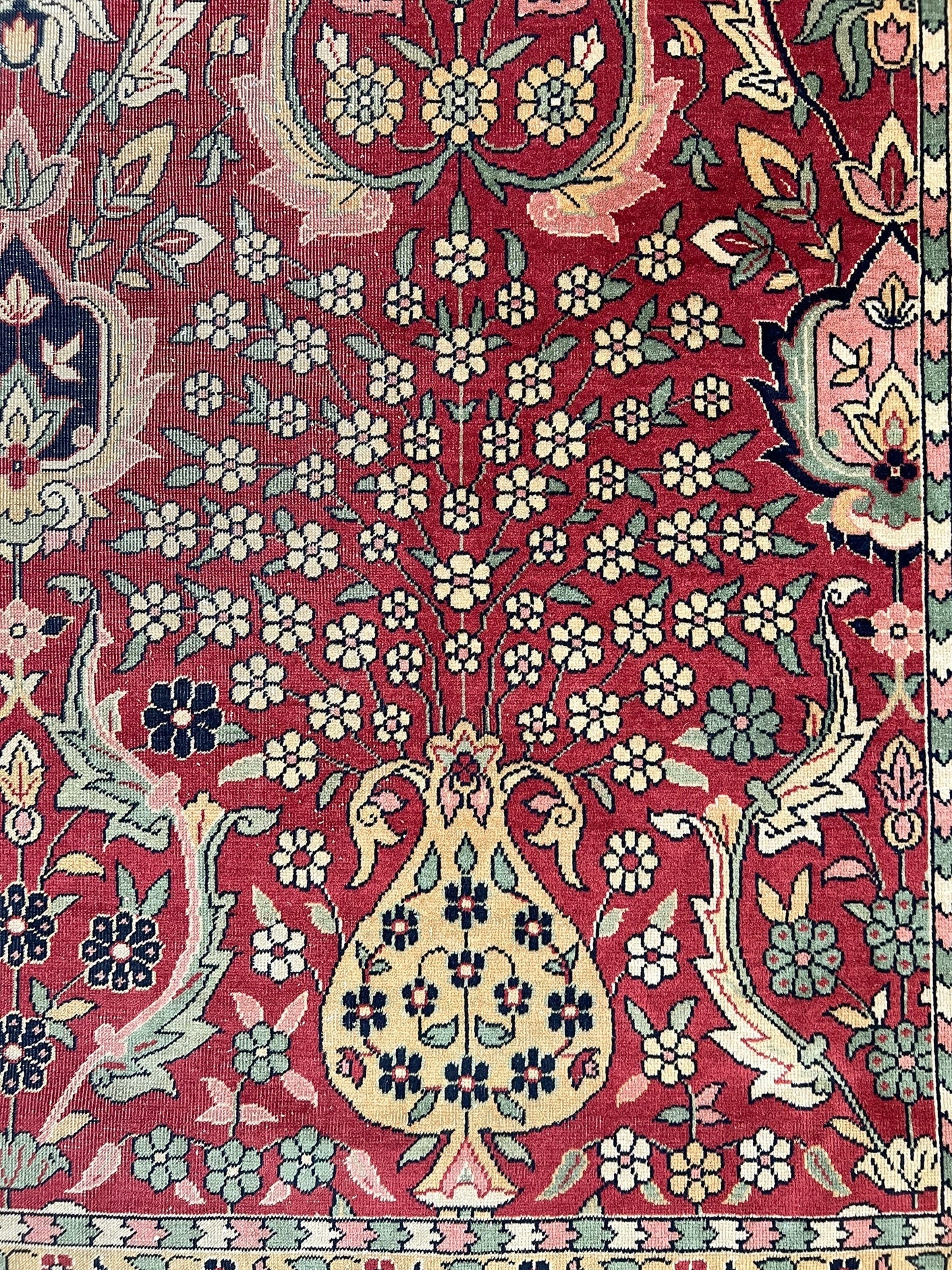 Antique Indian Amritsar Rug - (10'00"x16'02") deep red