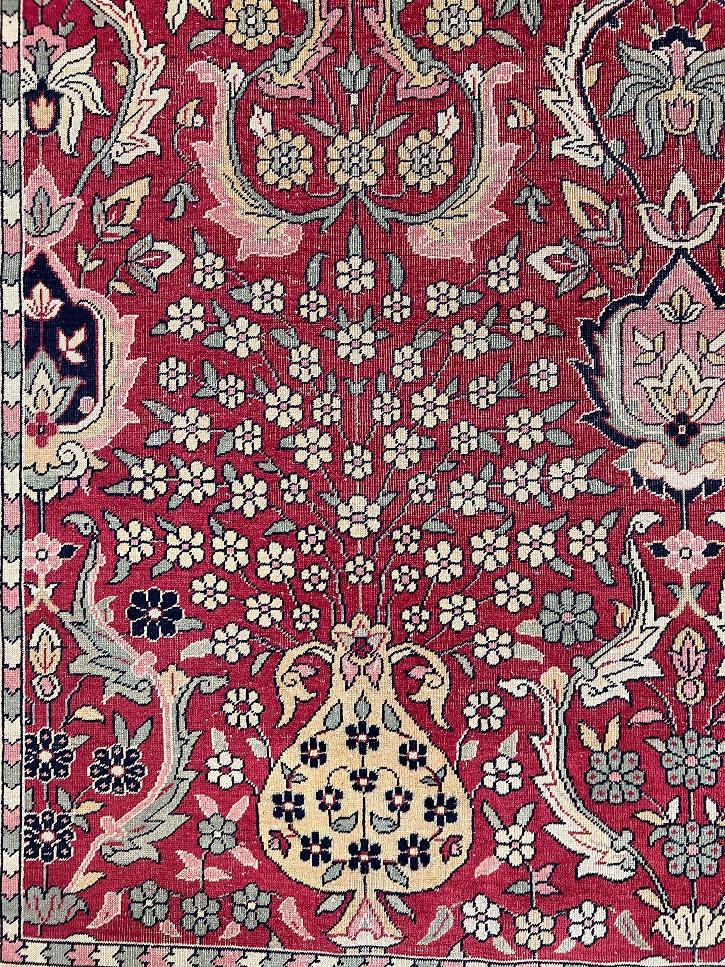 Antique Indian Amritsar Rug - (10'00"x16'02") deep red