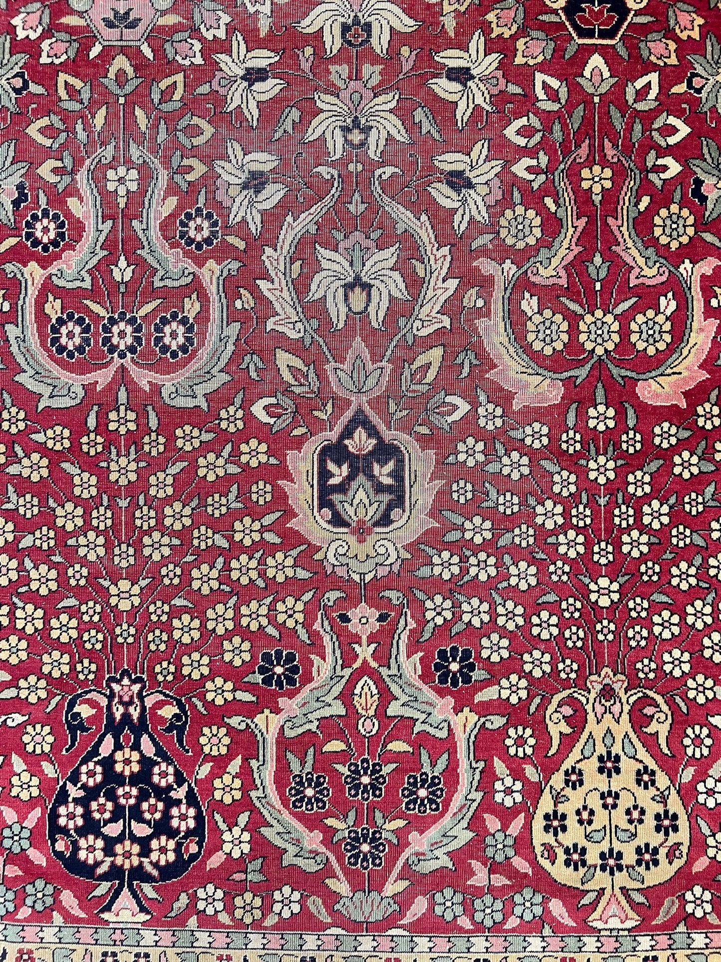 Antique Indian Amritsar Rug - (10'00"x16'02") deep red