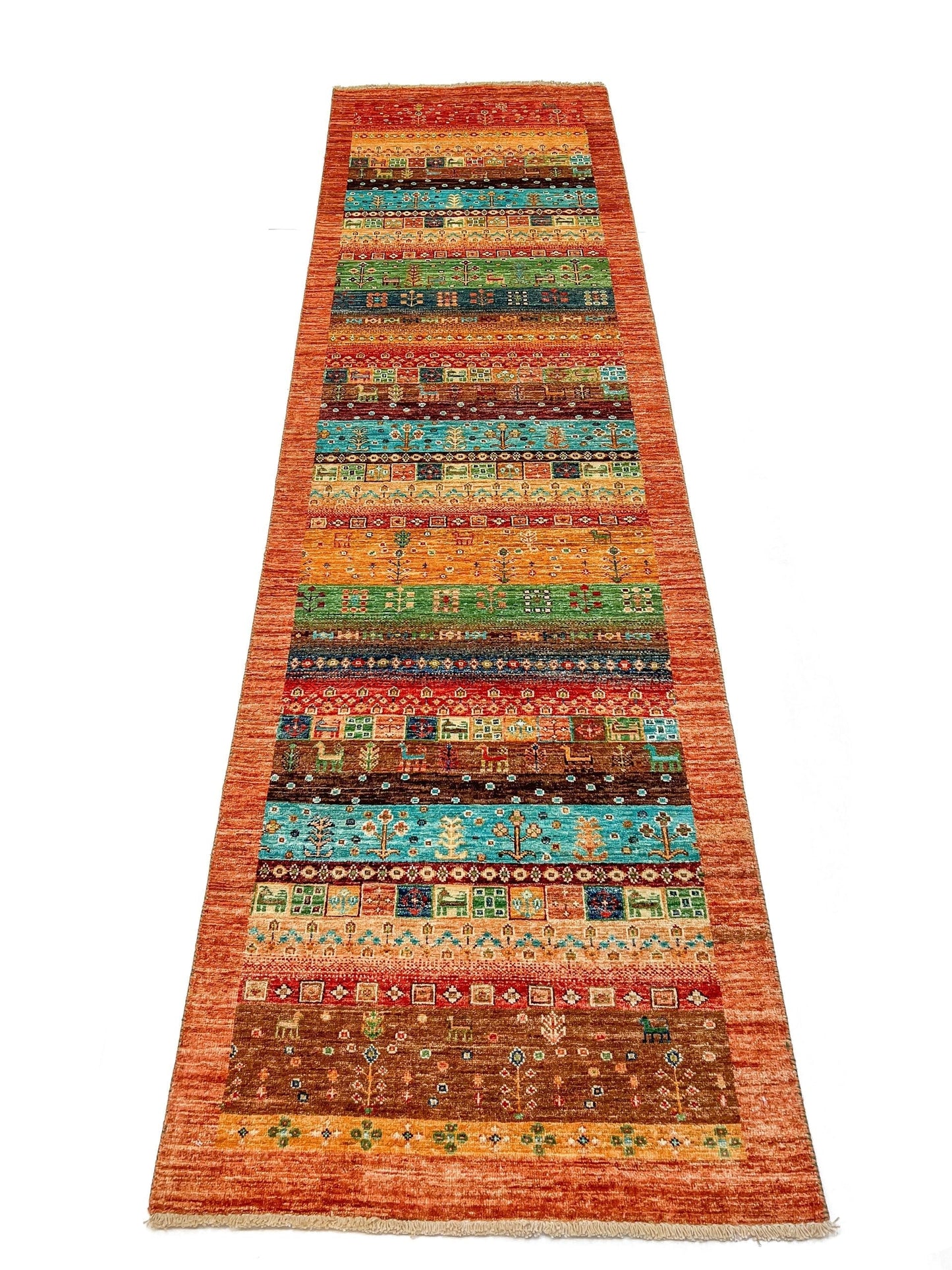 Modern Afghan Gabbeh Rug (10' Runner)