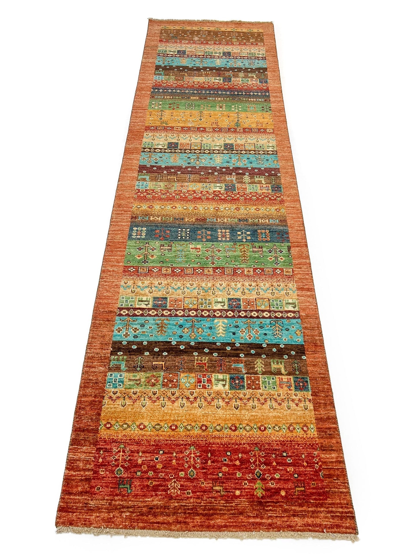 Modern Afghan Gabbeh Rug (10' Runner)