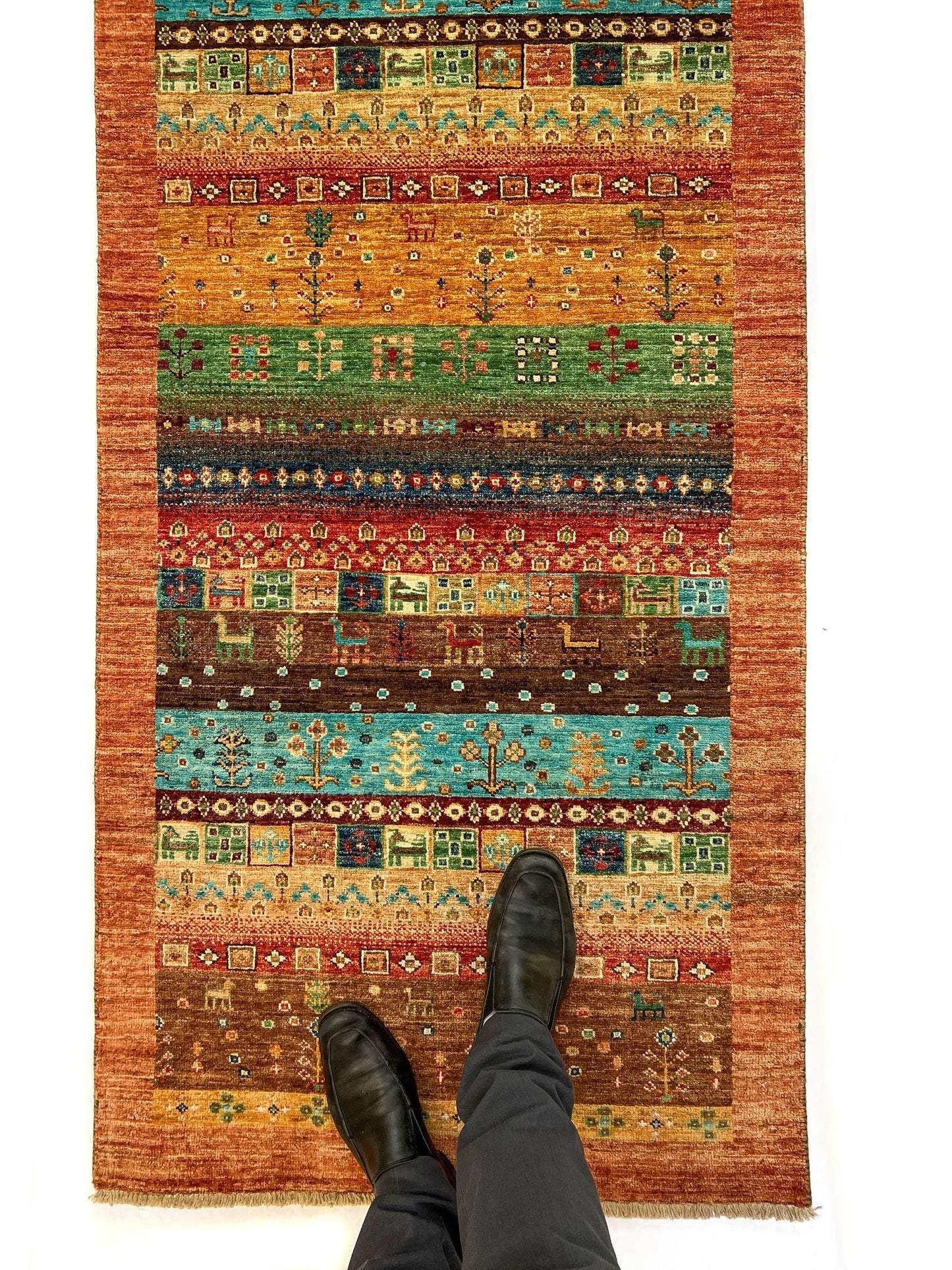 Modern Afghan Gabbeh Rug (10' Runner)