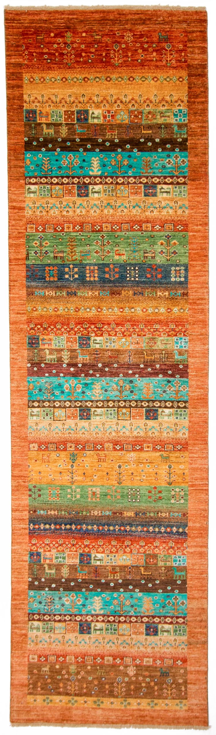 Modern Afghan Gabbeh Rug (10' Runner)