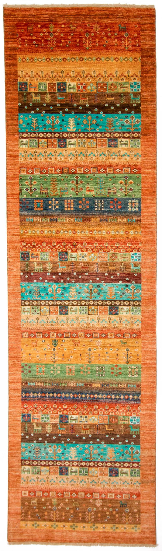 Modern Afghan Gabbeh Rug (10' Runner)