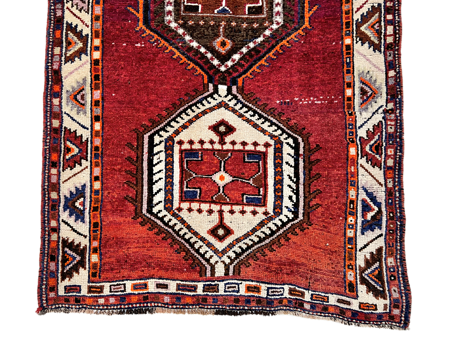 Vintage Turkish Runner Rug 4'0" x 12'9" – Red & Brown