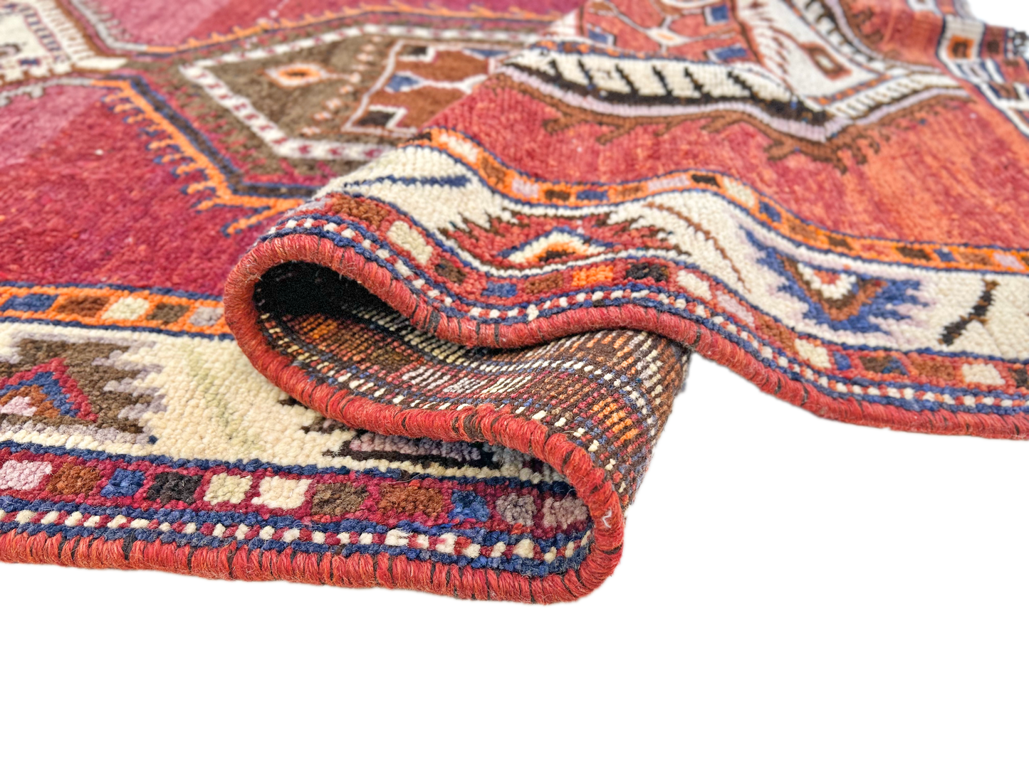 Vintage Turkish Runner Rug 4'0" x 12'9" – Red & Brown