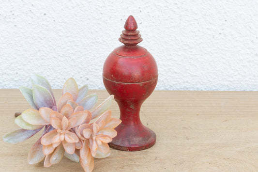 Vintage Indian Turned Wood Lidded Box