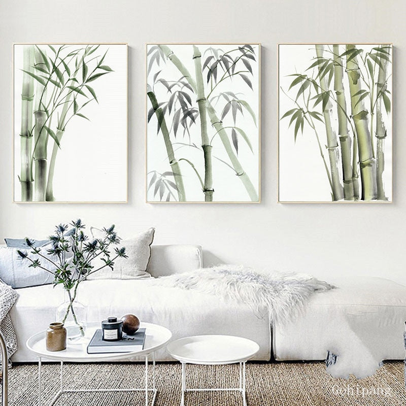 Watercolor Bamboo Zen Wall Poster Chinese Style Unframed
