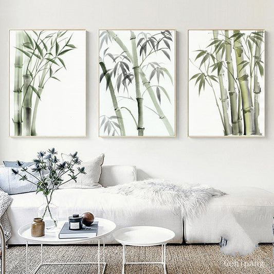 Watercolor Bamboo Zen Wall Poster Chinese Style Unframed