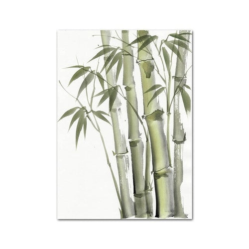 Watercolor Bamboo Zen Wall Poster Chinese Style Unframed