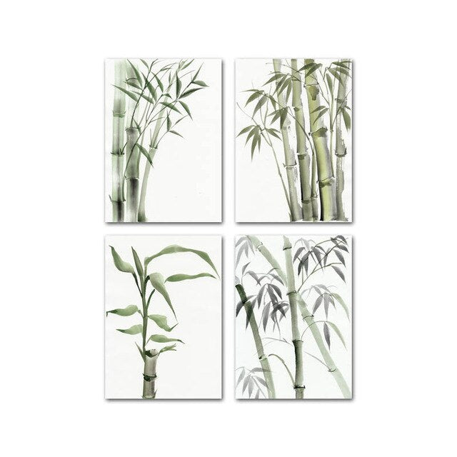 Watercolor Bamboo Zen Wall Poster Chinese Style Unframed