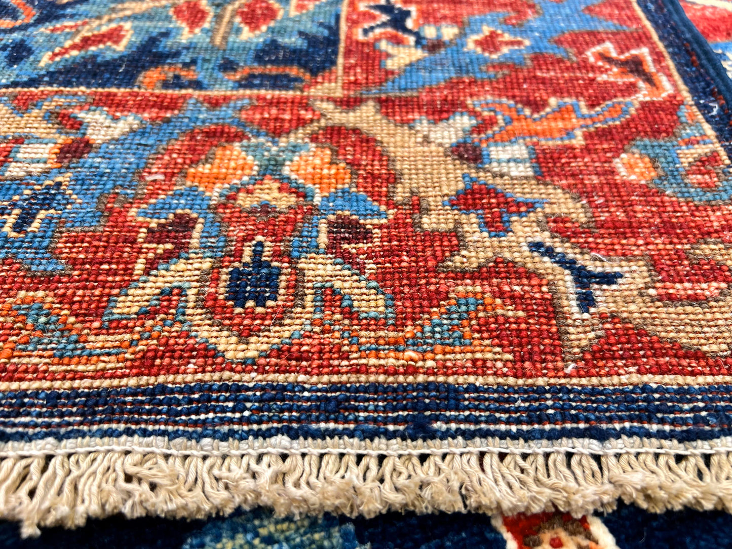 Afghan Folk/Serapi Rug - (3x5) blue/red