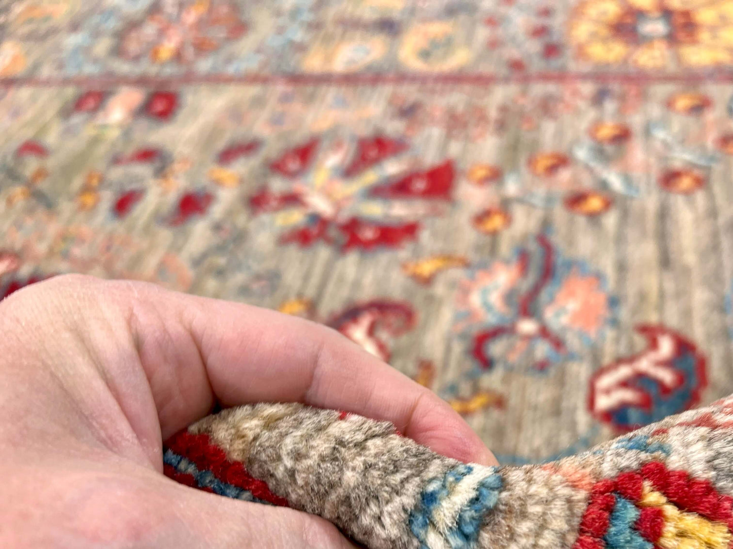 Afghan Khorjin - Suzani Rug - (3'02"x5'00") camel/red
