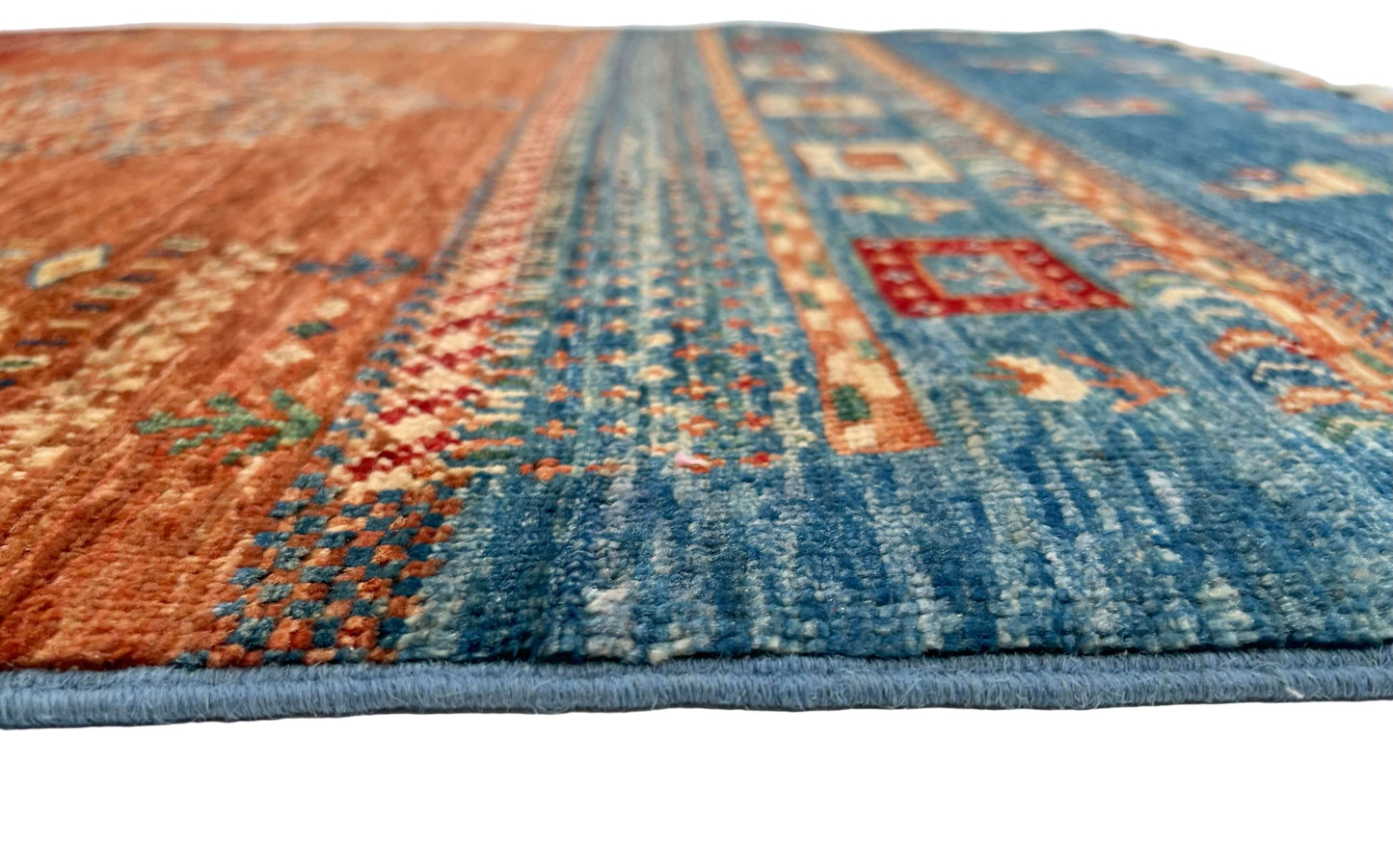 Afghan Tree of Life Gabbeh Rug - (3'04"x5'00") rust/blue